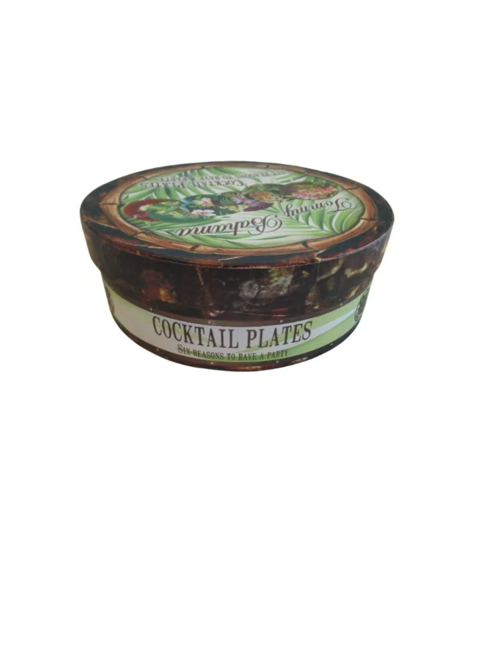 Tommy Bahama Tropical Floral Cocktail Plates Set Of 6 In Gift Box Hawaiian Print